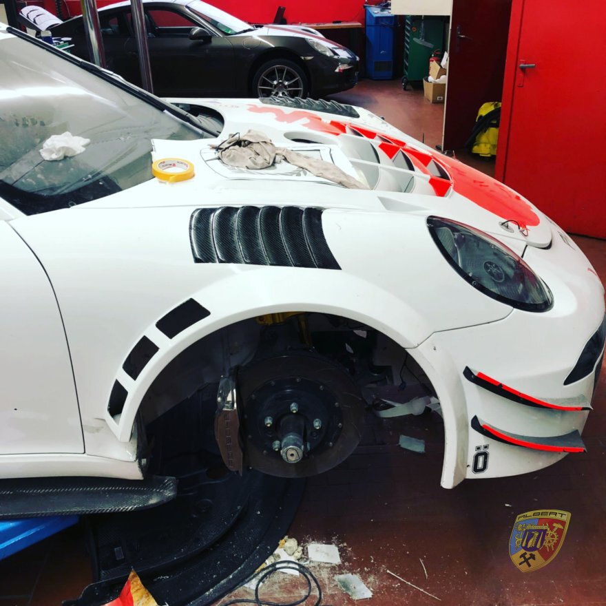 Porsche 991 GT3 Cup AMS Revision Lackierung Aero Modifikationen